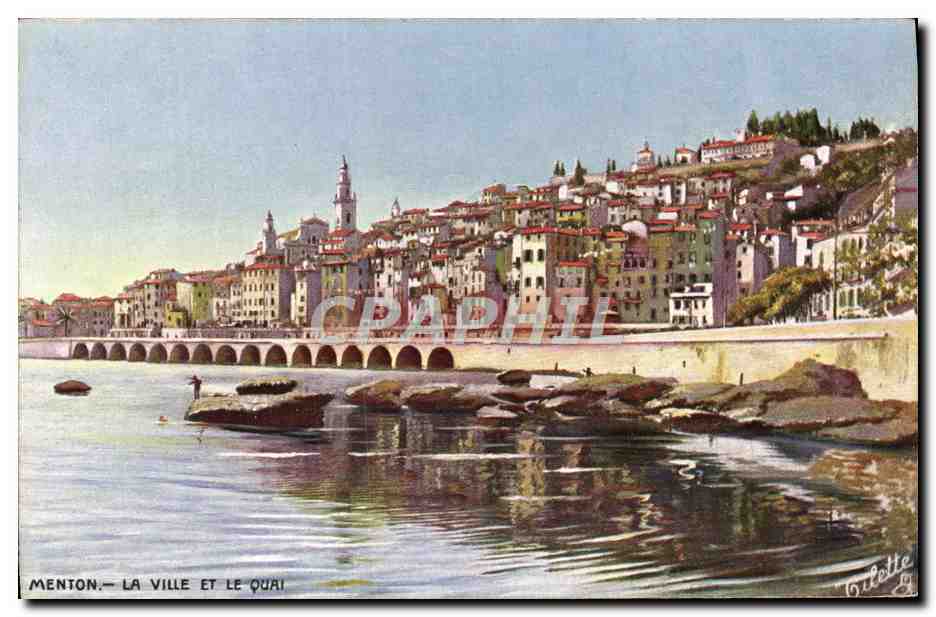 CPA Menton La Ville Et Le Quai