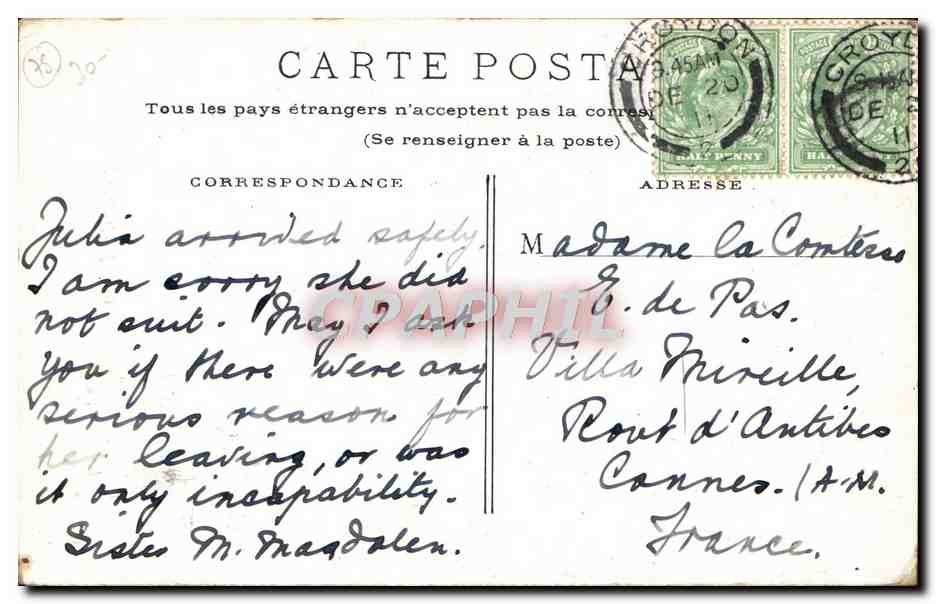 CPA Paris La Gare De Lyon — Rückseite