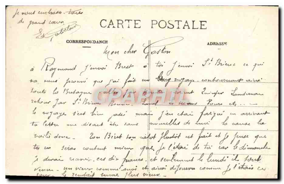CPA La Bretagne Pittoresque Saint Brieuc Vue Generale — Rückseite