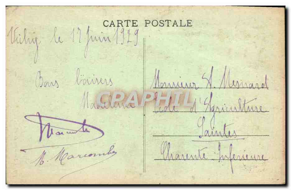 CPA Environs De Vichy Cusset Les Malavaux La Cascade — Rückseite