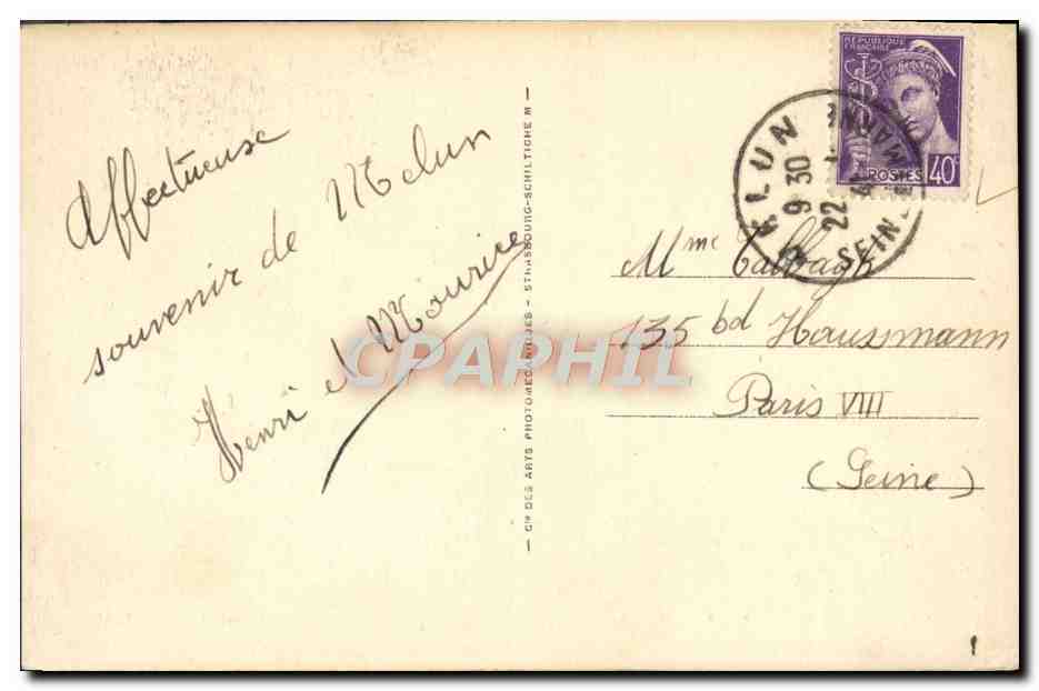 CPA Melun Chateau De Vaux Le Penil — Rückseite