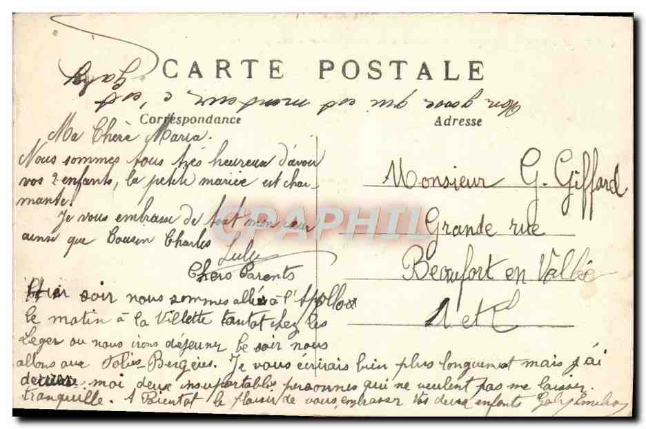 CPA Paris Le Square d'anvers Et Le Sacre Coeur Vue Generale — Rückseite