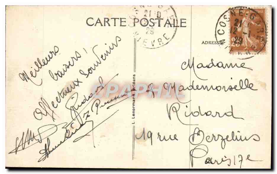 CPA Environs De Cosne Sur Loire Suilly La Tour Le Chateau De Vergers — Rückseite