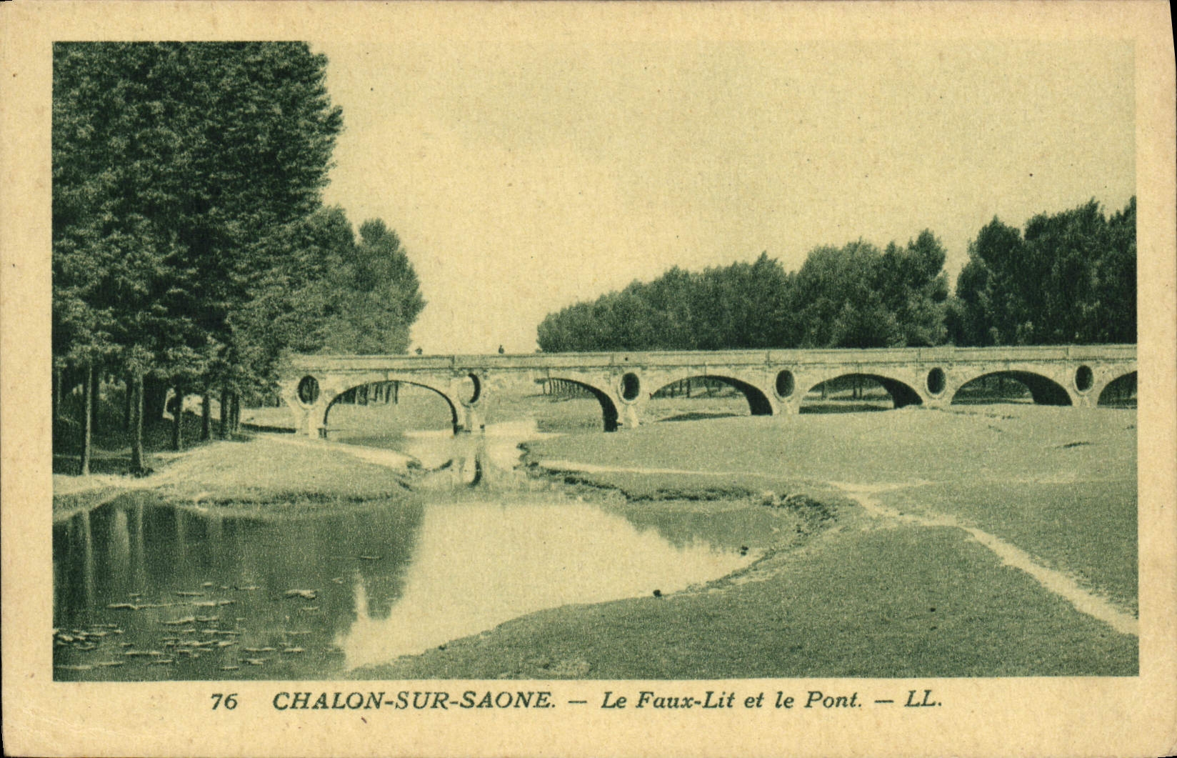 Chalon-sur-Saône — Le Faux-Lit et le Pont — LL.