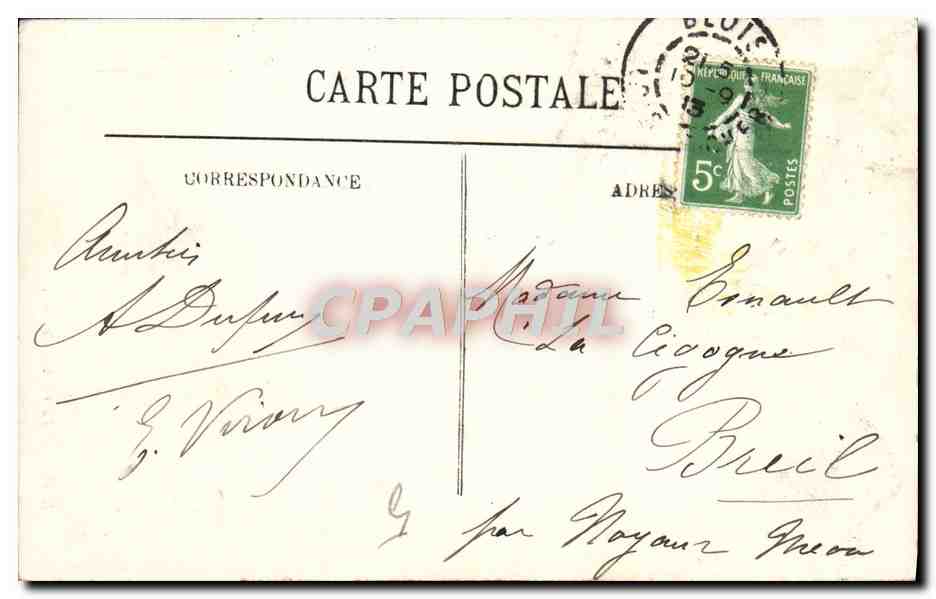 CPA Blois La Cathedrale — Verso