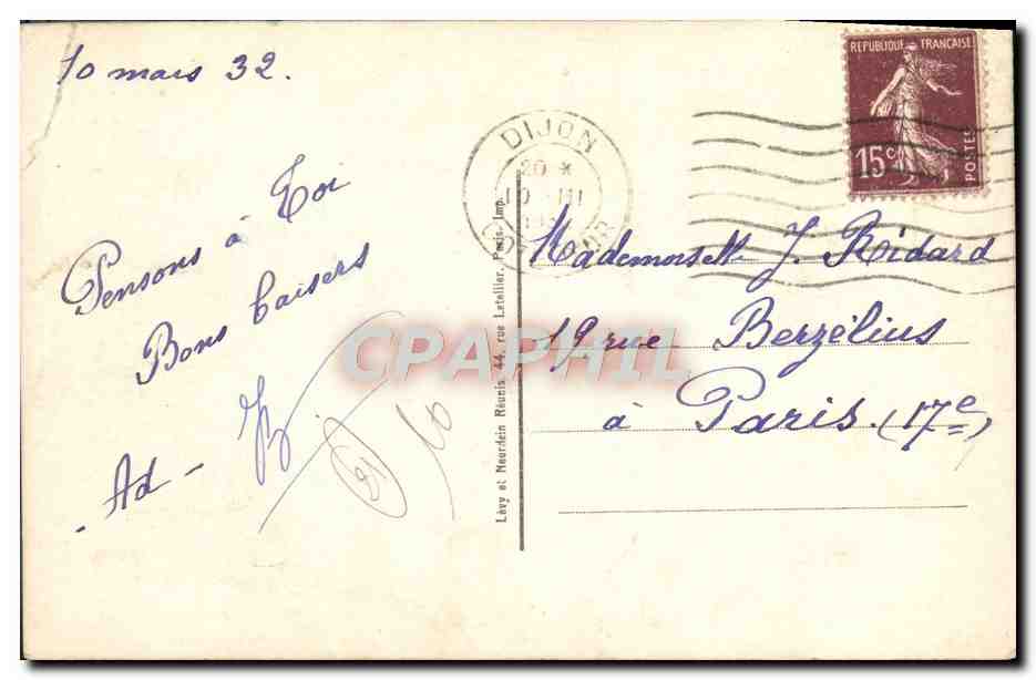 CPA Dijon Le Jarquemart De l'Eglise Notre Dame — Verso