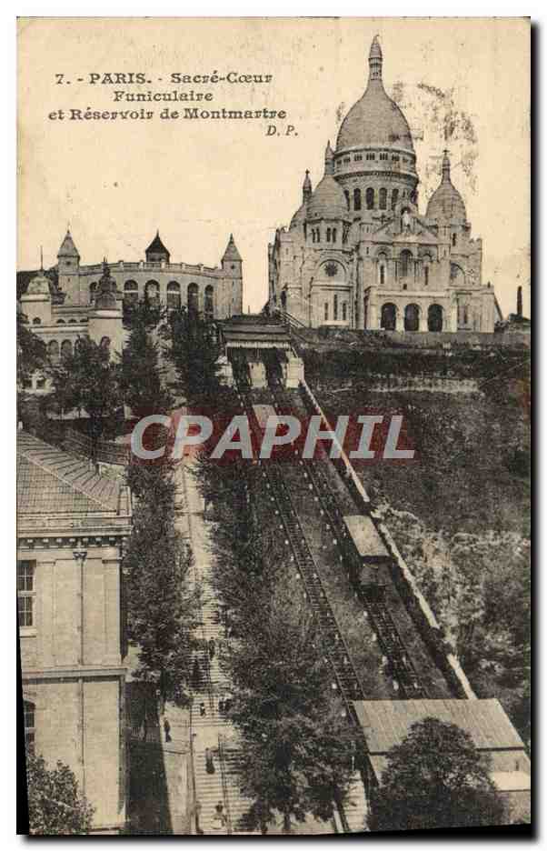 CPA Paris Sacre Coeur Funiculaire Et Reservoir De Montmartre