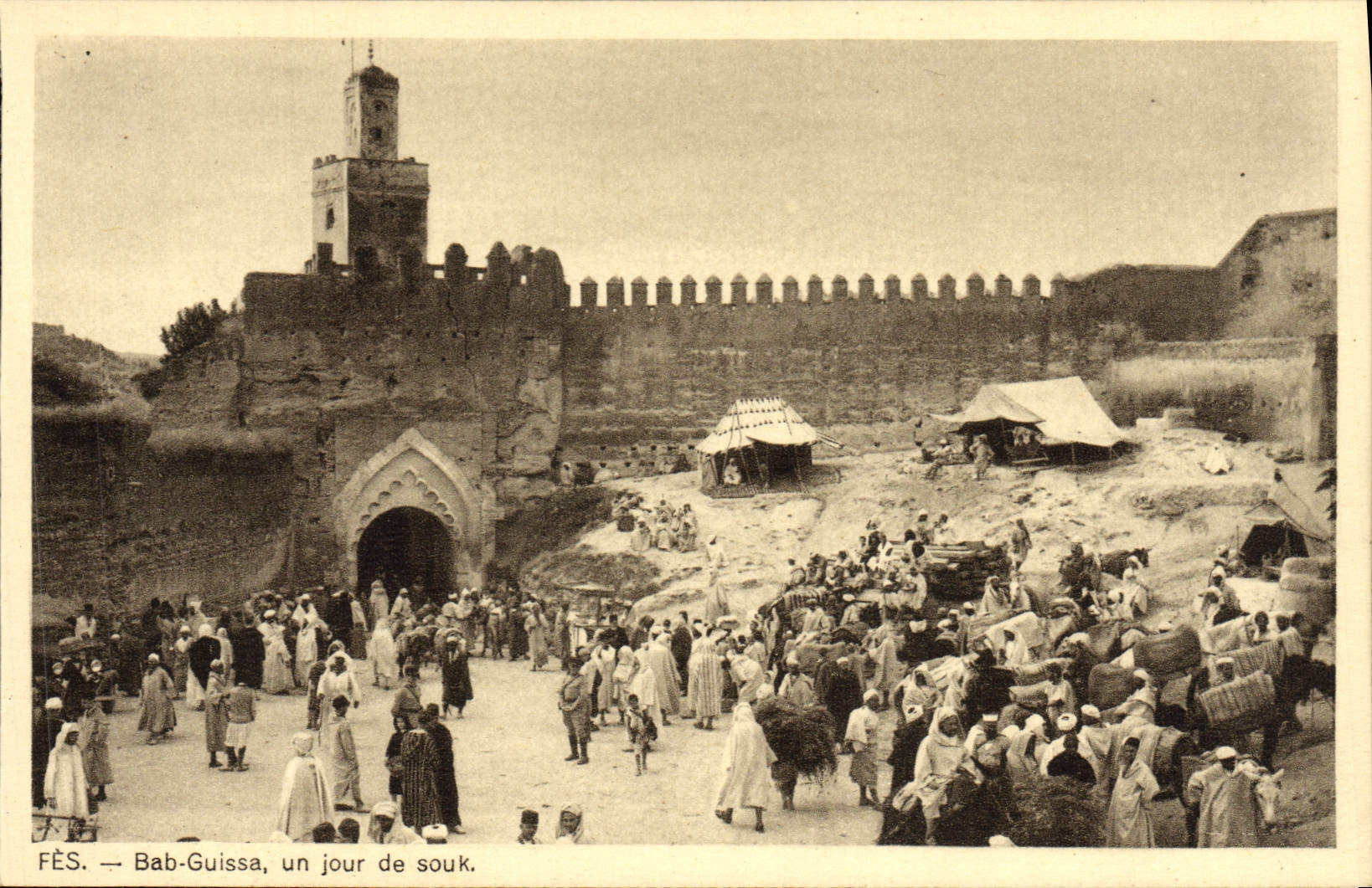 CPA Fes Bab Guissa Un Jour De Souk