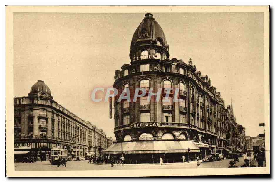 CPA Lille Rue De Paris Et Rue Faidherbe Cafe Jean