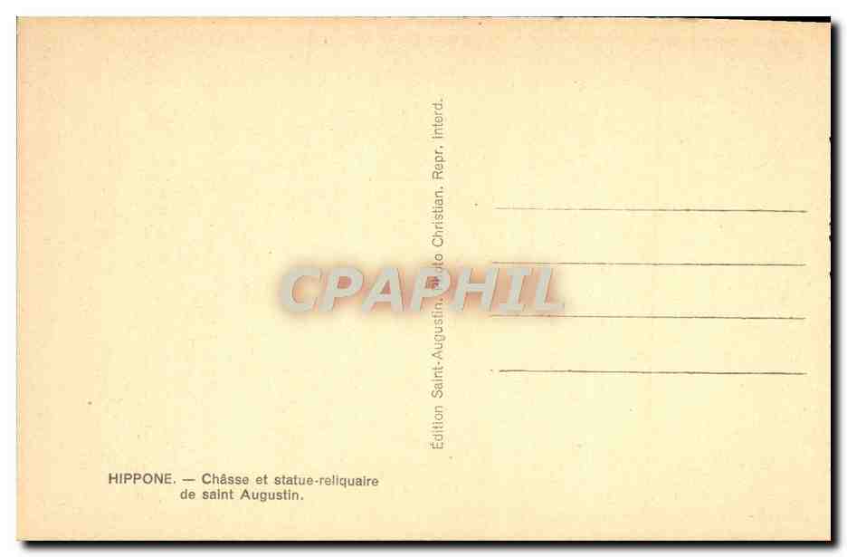 CPA Bone Hippone Chasse Et Statue Reliquaire De Saint Augustin — Rückseite