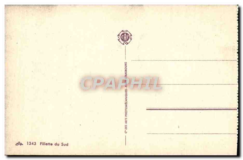 CPA Fillette Du Sud Algerie — Rückseite