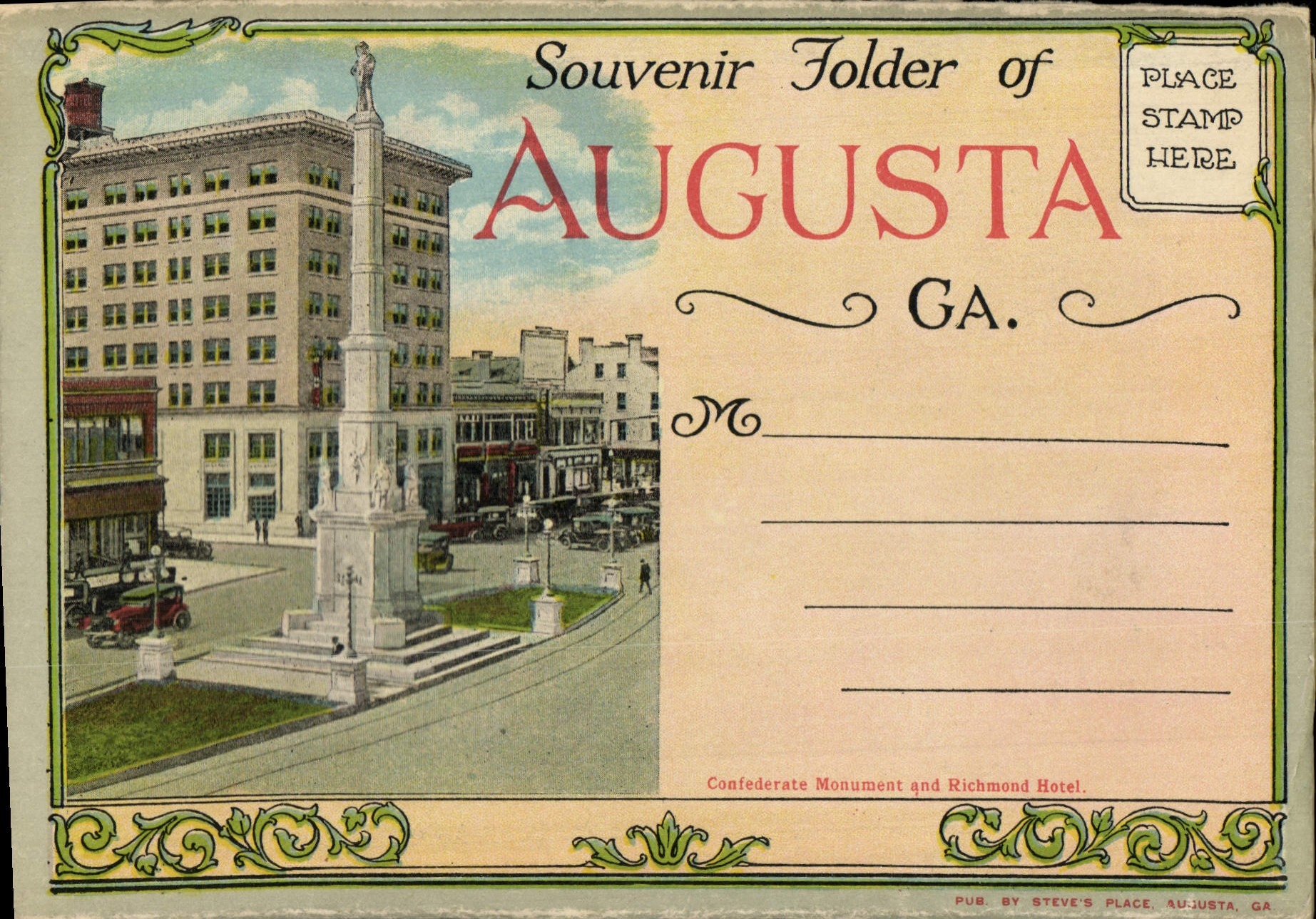 CPA 'Coffret' pour CPA Souvenir Folder Of Augusta