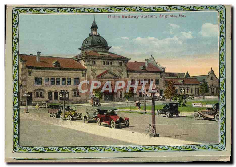 CPA 'Coffret' pour CPA Souvenir Folder Of Augusta — Back