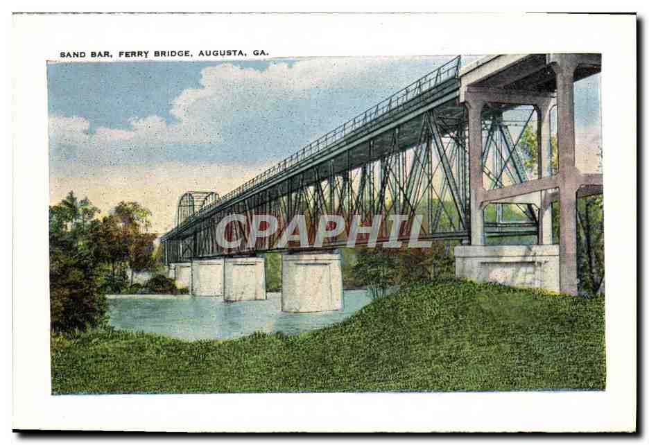 CPA Masonic Building Augusta Sand Bar Ferry bridge Franc Macon Franc Maconnerie — Back
