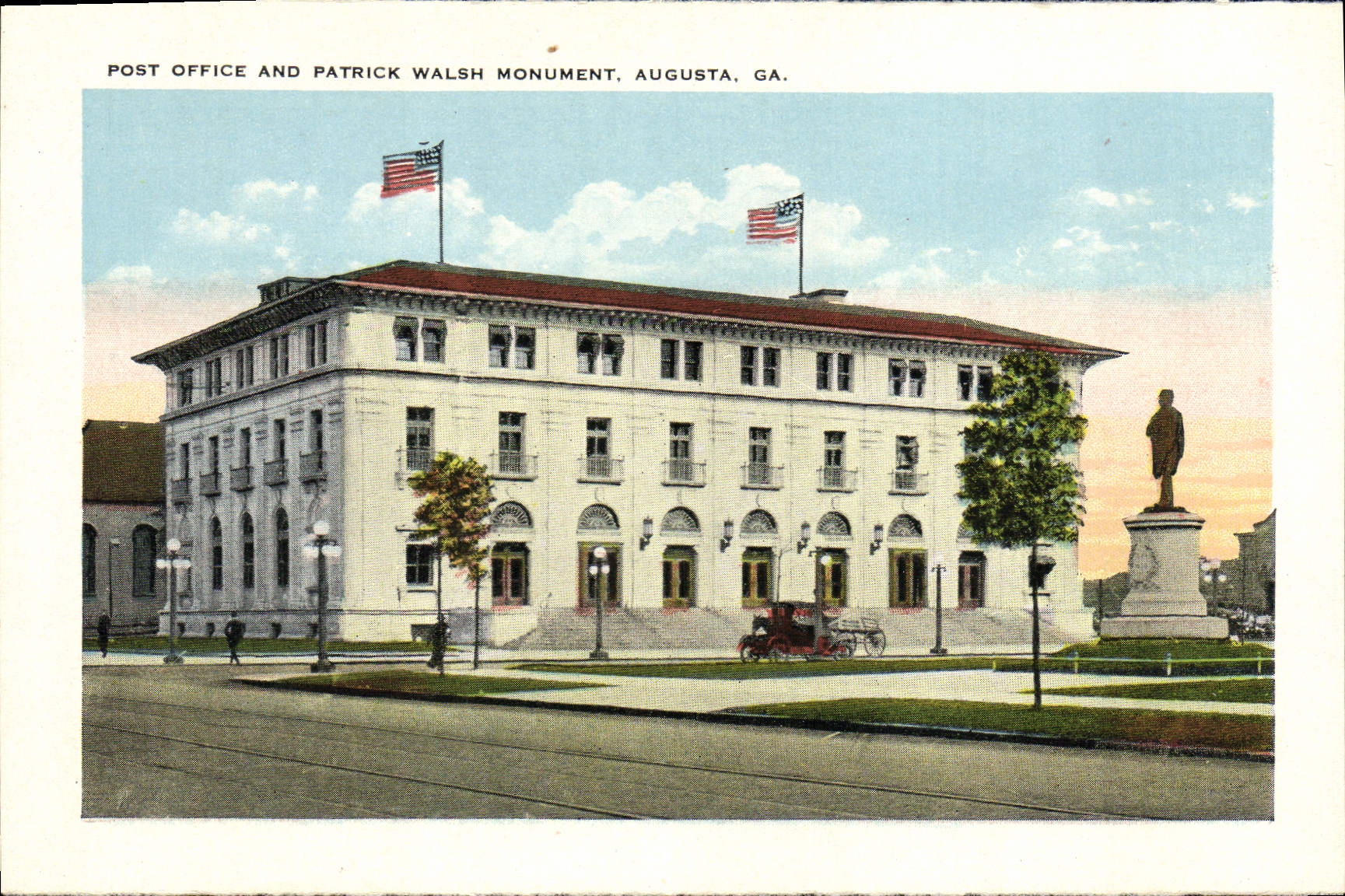 CPA Post Office And Patrick Walsh Monument Augusta Ga Deans Bridge bathing Pond Coney island of the South