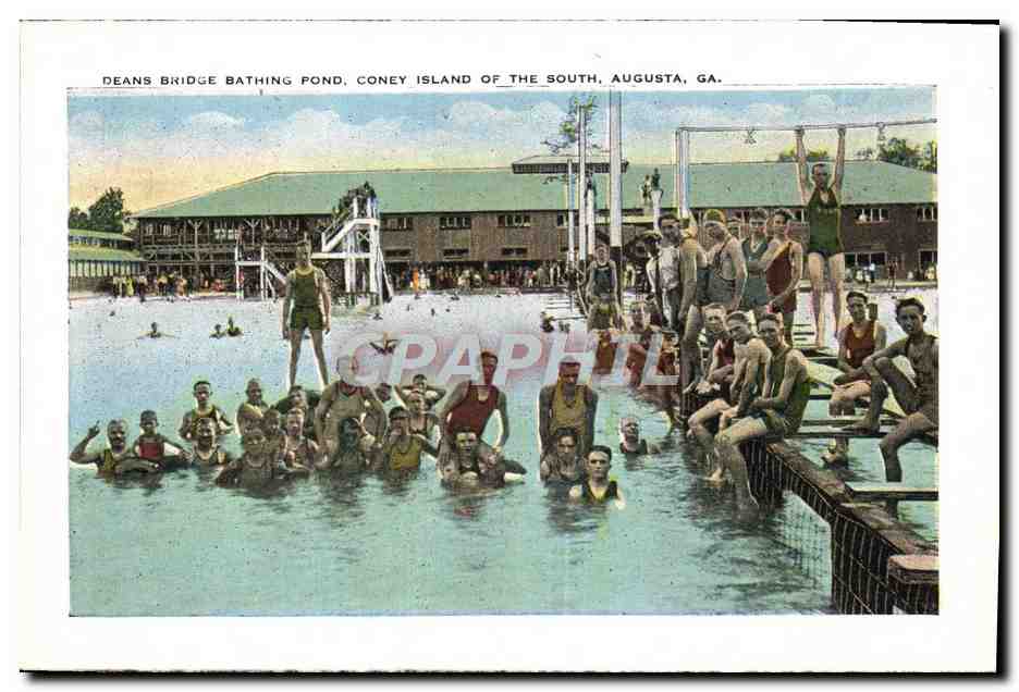 CPA Post Office And Patrick Walsh Monument Augusta Ga Deans Bridge bathing Pond Coney island of the South — Back