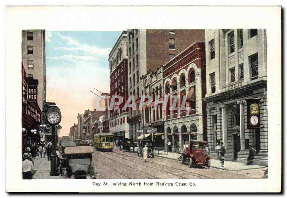 CPA Gay St Looking North From Bankers Trust Co White Springs Hotel — Back