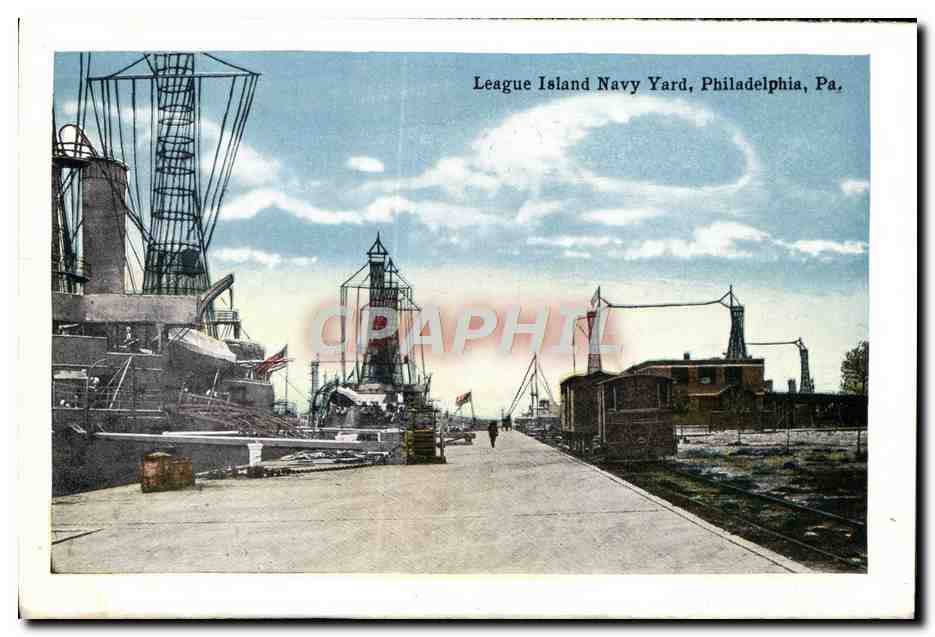 CPA Bird s'Eye View Of Philadelphia And City Hall Philadelphia League Island Navy — Rückseite