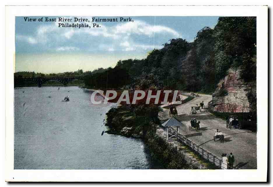 CPA Memorial Hall Fairmount Park Philadelphia Pa View of East River Drive Fairmount park — Rückseite