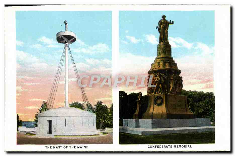 CPA The Mast Of The Maine Confederate Memorial