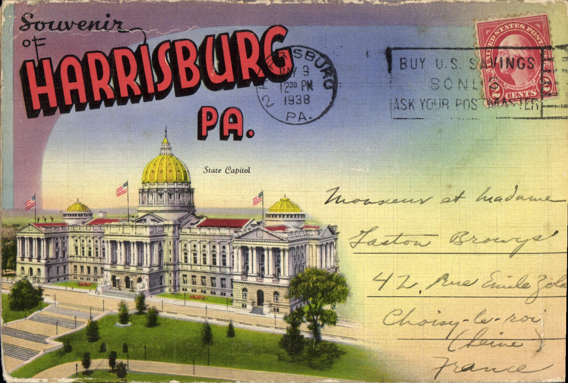CPA Livret pour CPASouvenir Of Harrisburg Pa