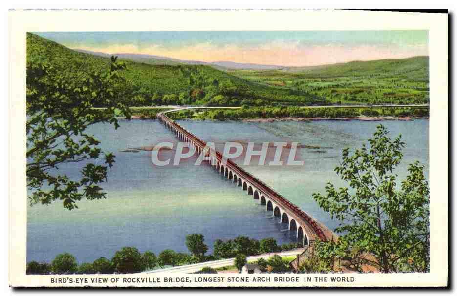 CPA Skyline Showing Susquehanna River And Bridges Rockville bridge  — Back