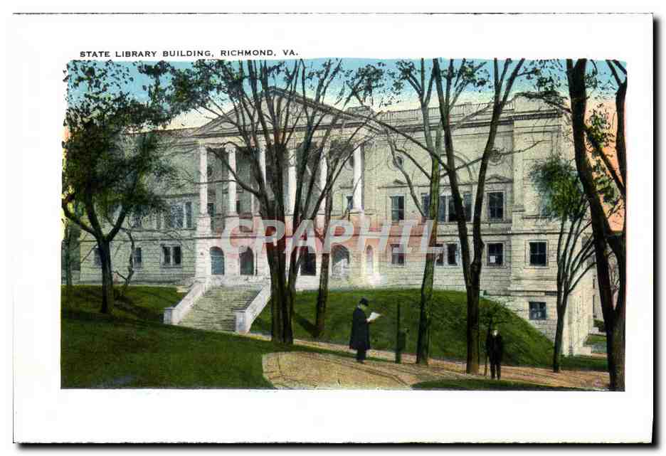 CPA Acca Temple Richmond Va State Library Building Bibliotheque — Back
