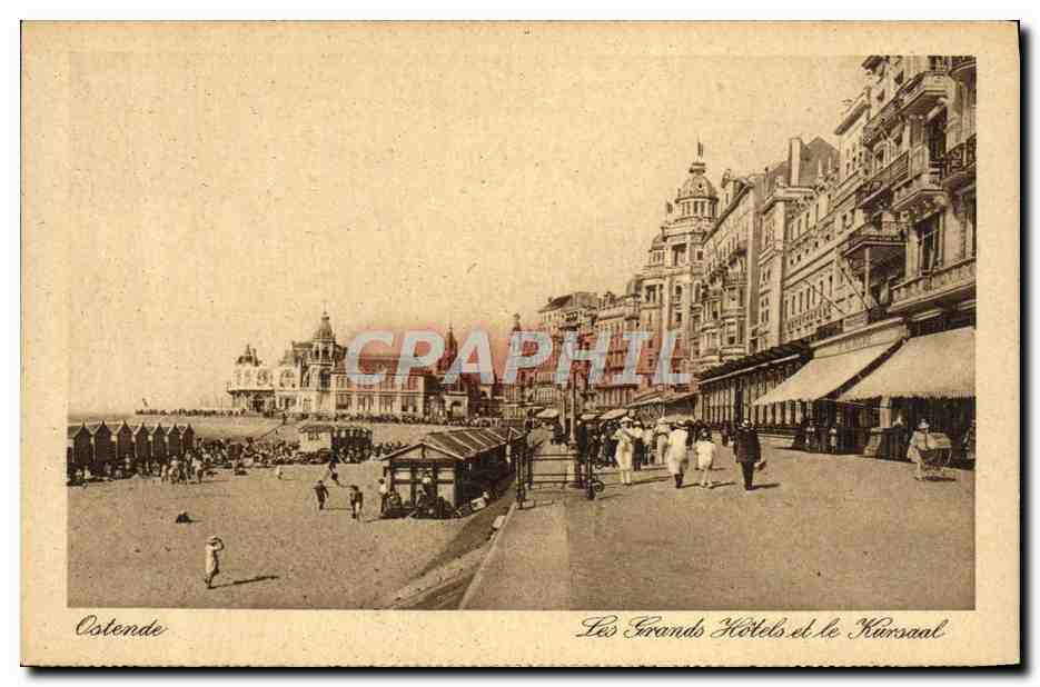CPA Ostende Les grands hotels et le Kursaal