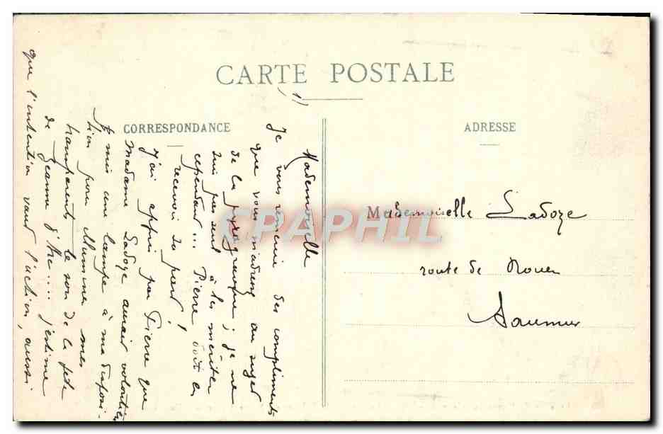 CPA Abbaye de St Pierre de Solesmes Les Saints de Solesmes Notre Dame la Belle La Pamoison — Rückseite