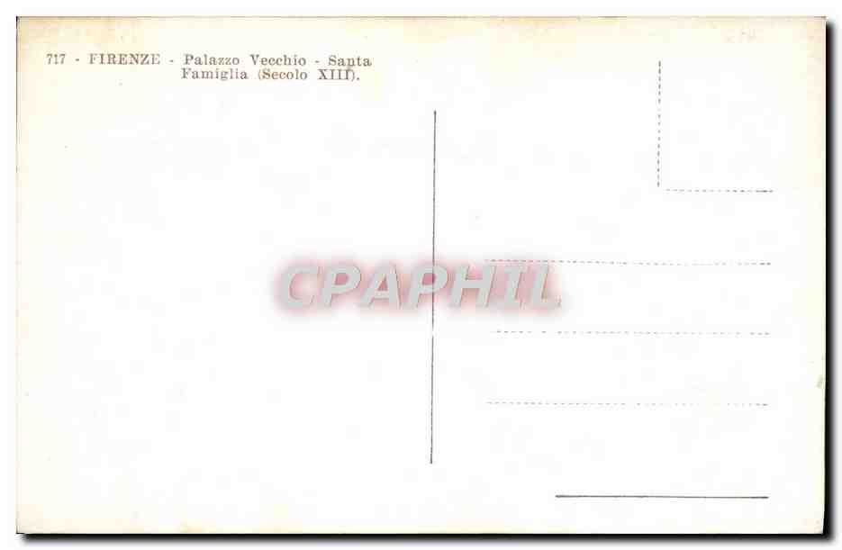CPM Firenze Palazzo Vecchio Santa Famiglia  — Verso