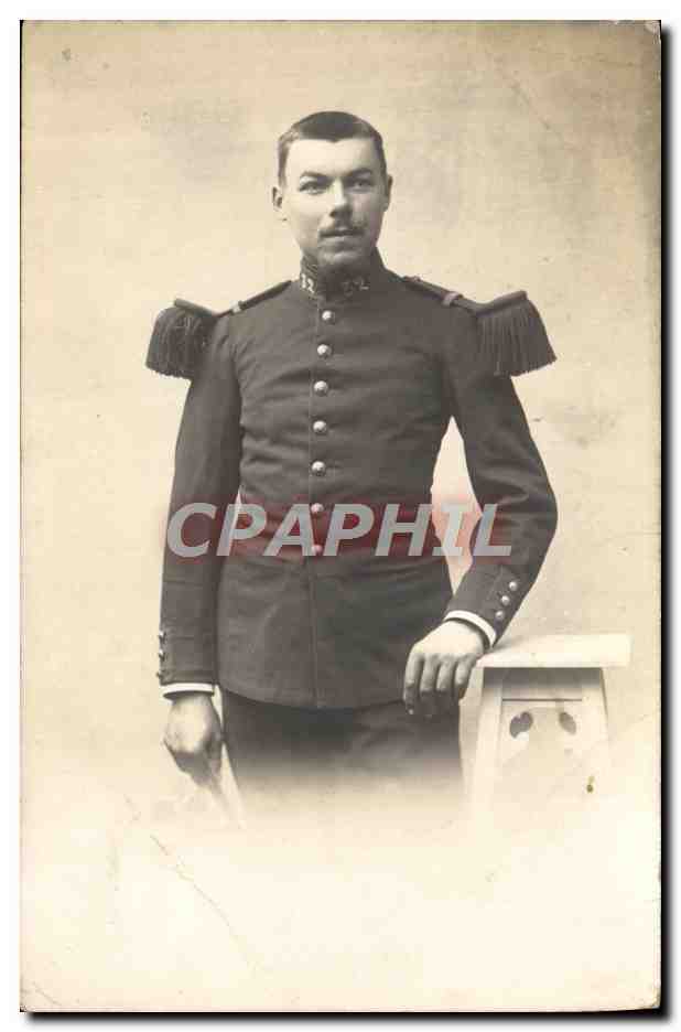 CARTE PHOTO Soldat Miltiaria (n°32 sur le col)