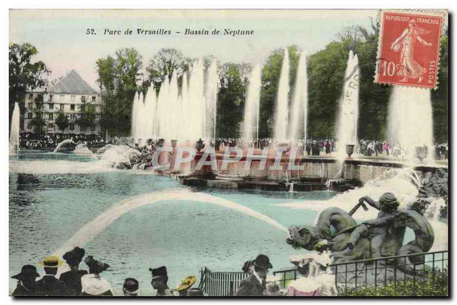 Schlosspark Versailles – Bassin des Neptun – Héliotypie A. Bourdier, n°52