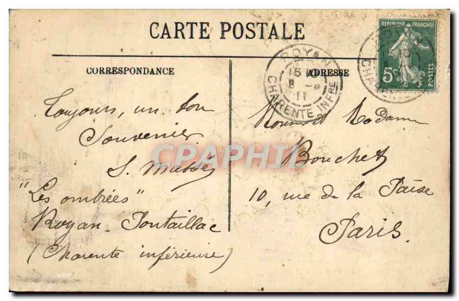 CPA Royan Un Coin du Port Bateaux de peche — Verso