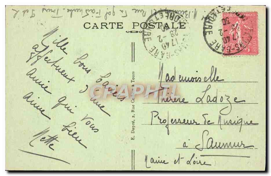 CPA Tours Le Jardin des Prebendes d'Oe — Rückseite