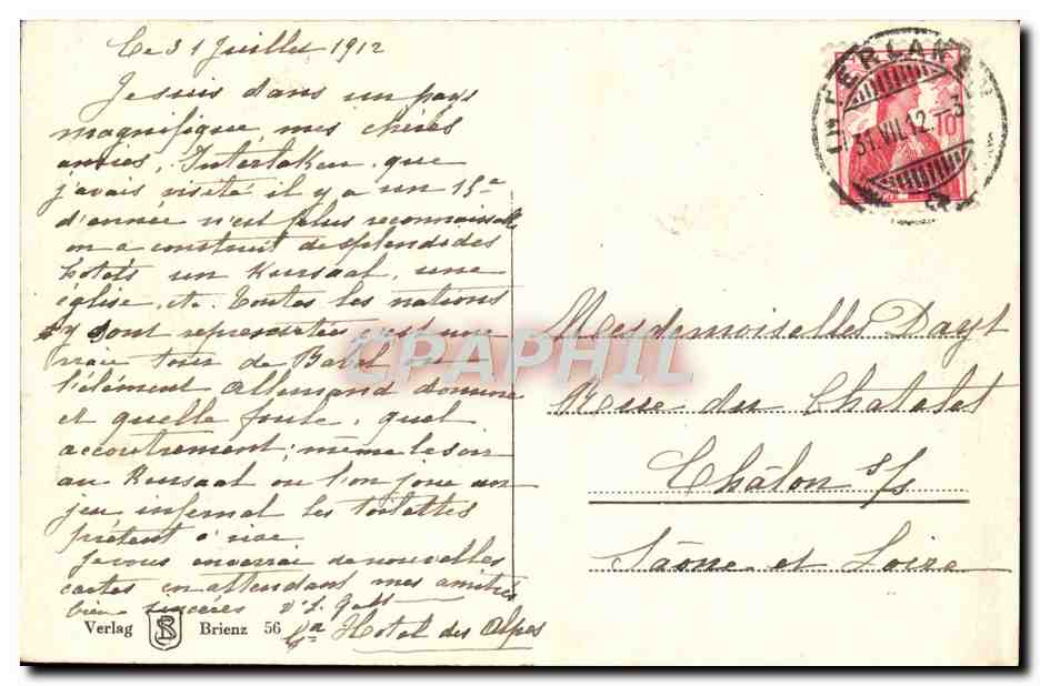 CPA Berner Oberland Femme Vaches — Rückseite