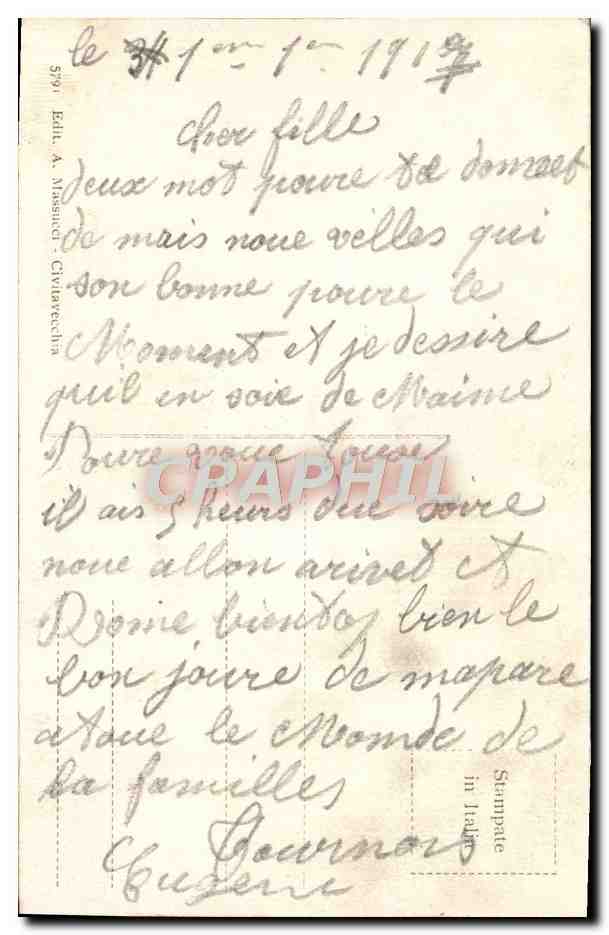 CPA Civitavecchia Caserma Giacinto Brussesi Militaria — Rückseite