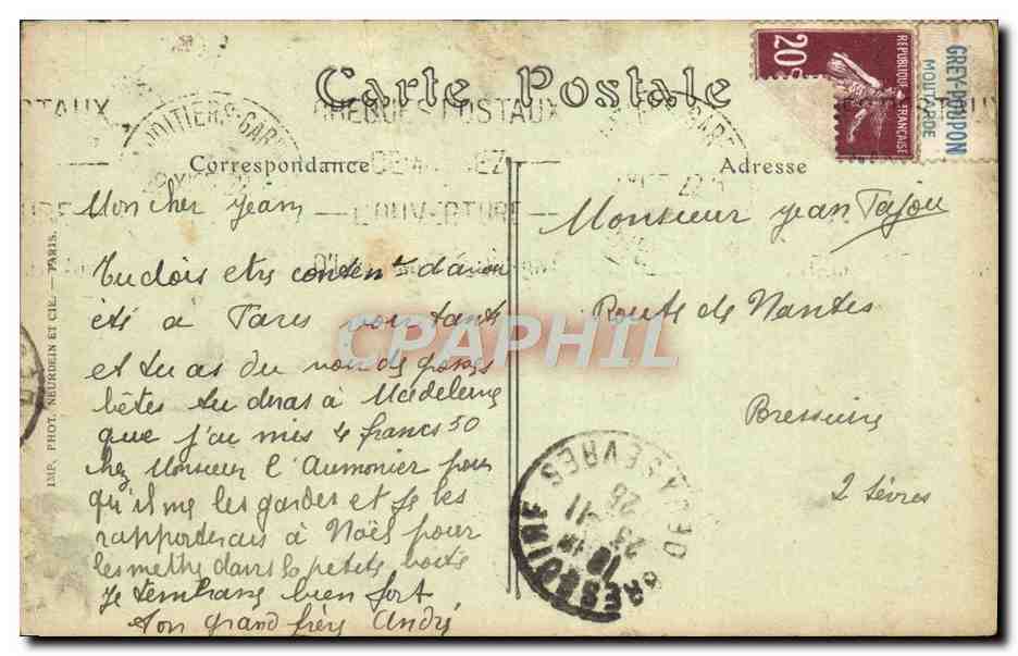 Poitiers — La Tour Montbergeon — ND. Phot. n°74 — Verso