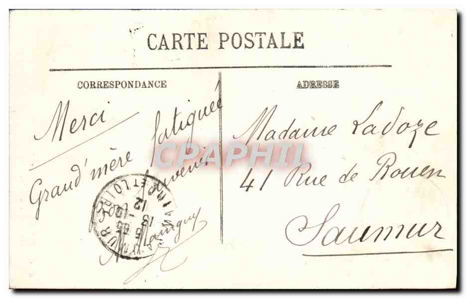 CPA Chenonceaux Le Chateau La Tour des Marques et l'aile Thomas Bohier — Rückseite