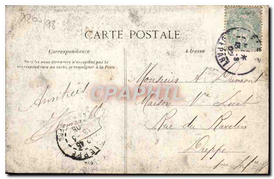 CPA Souvenir de Paris  — Verso