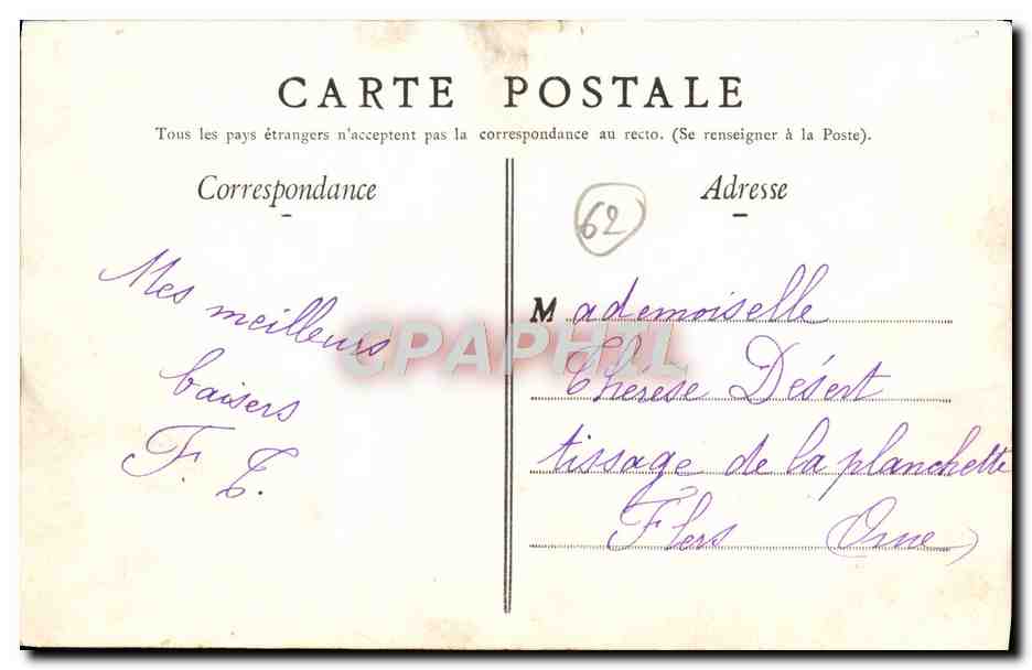 CPA Un baise de Conde Femmes  — Rückseite