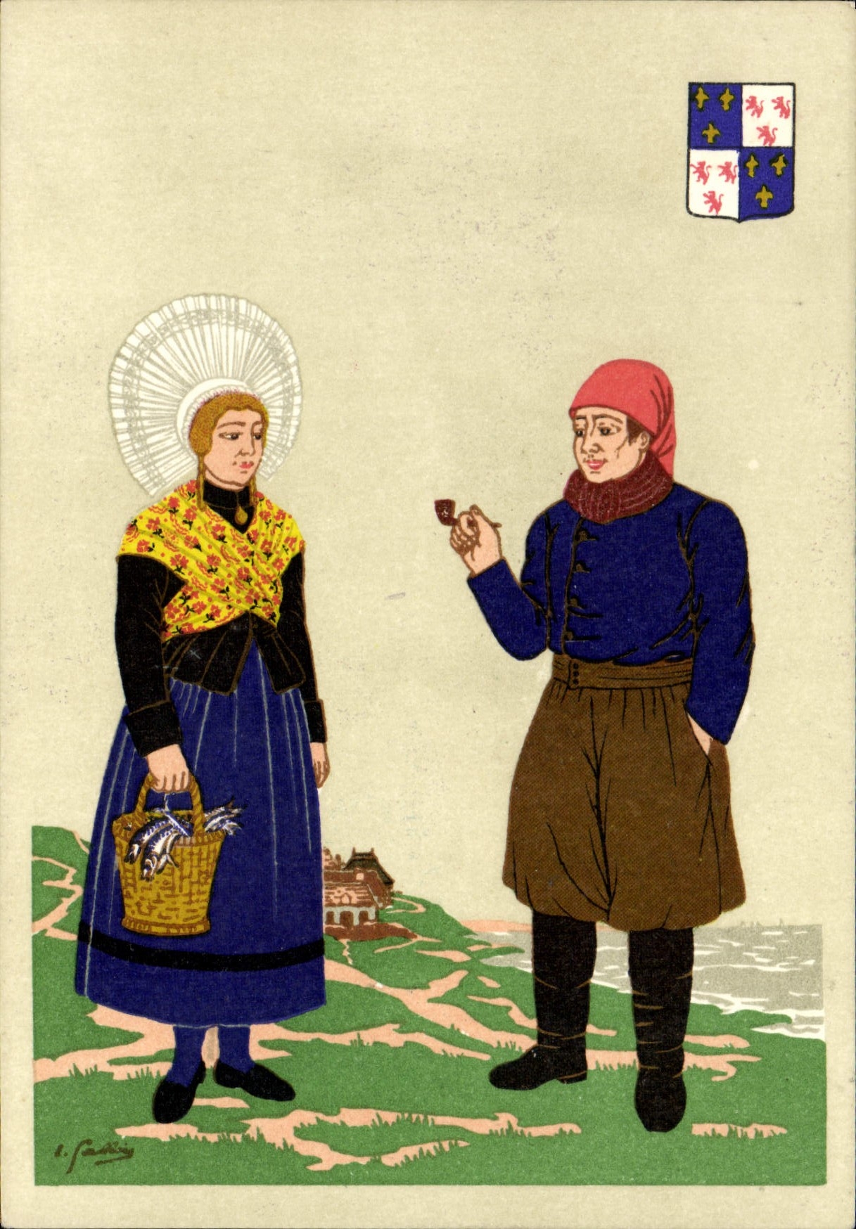 CPA Costumes Regionaux Picardie Gallois Folklore