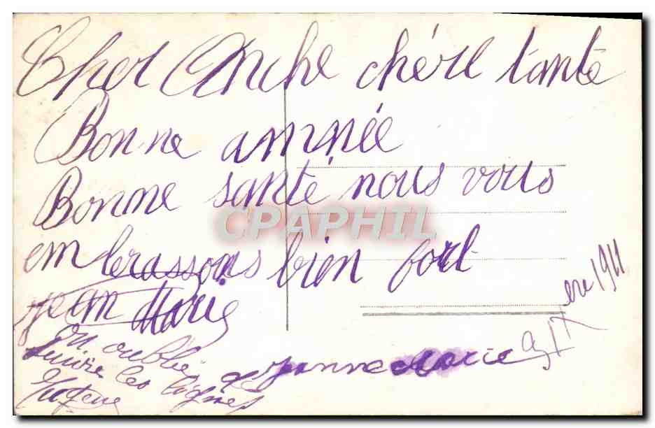 Femme en robe verte et fourrure — Bonne Année — Beaumont-sur-Oise, n° 311720 — Verso