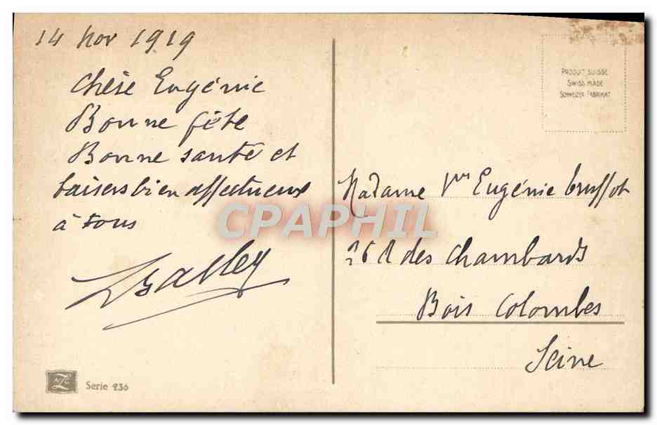 CPA Fantaisie Fleurs — Verso