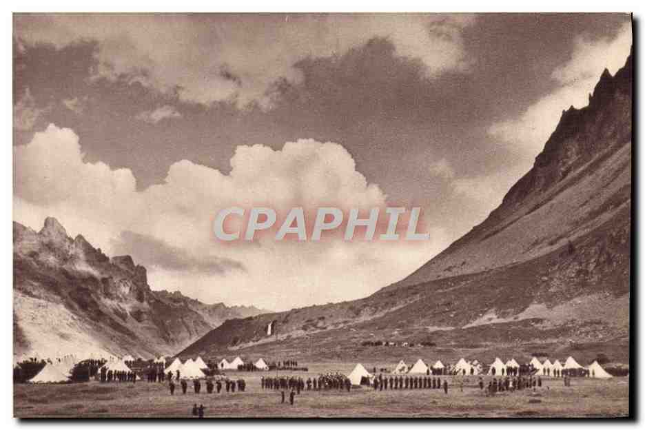 CPA Bivouac En Montagne Militaria