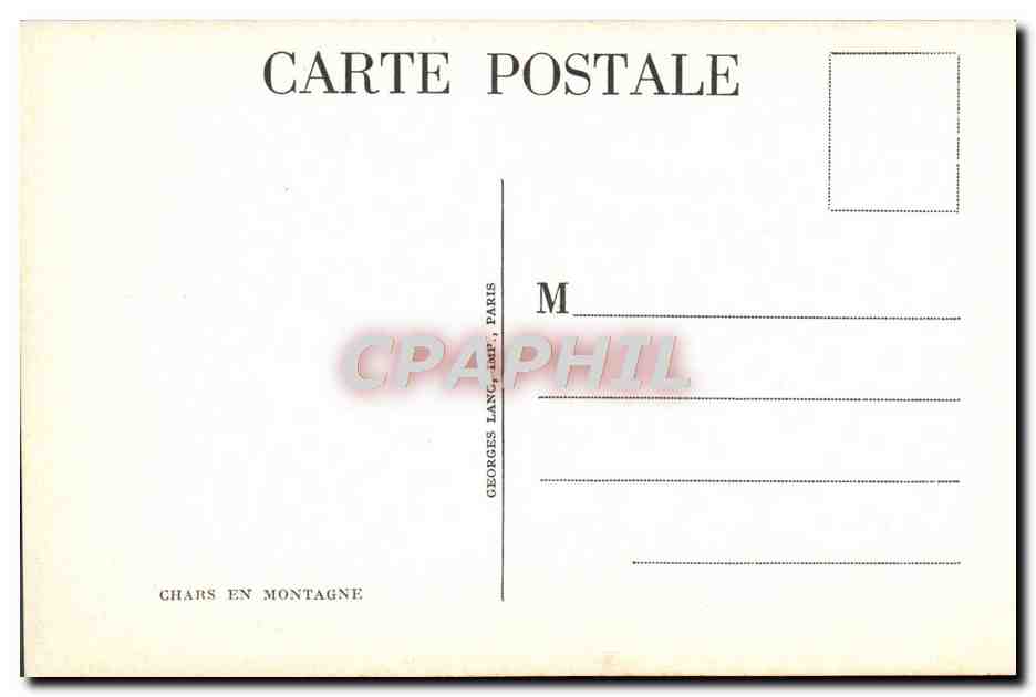 Colonnes de chars et motocyclistes en montagne — édition Georges Lang, Paris — Rückseite
