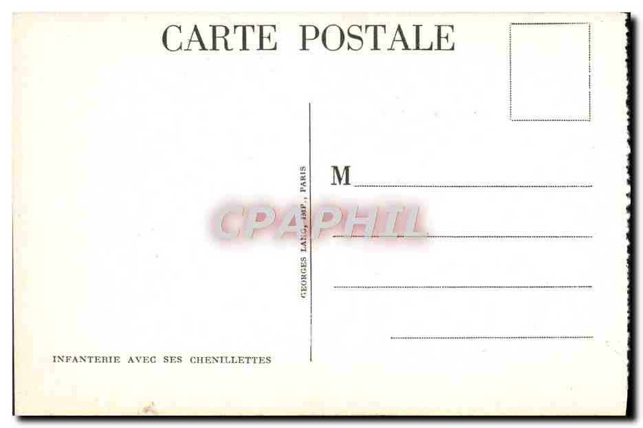 Infanterie avec ses chenillettes — Georges Lang, Paris — n° de série non visible — Rückseite