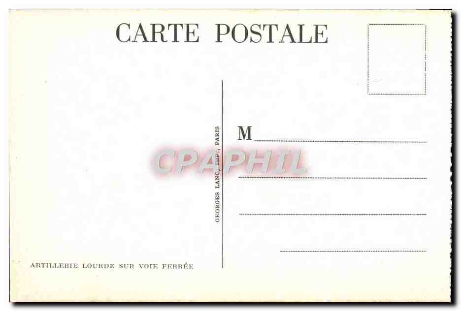 Artillerie lourde sur voie ferrée — Georges Lanc, Paris — n° de série non visible — Reverso