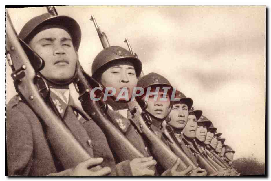 CPA Troupes Coloniales Tirailleurs indo Chinois Militaria