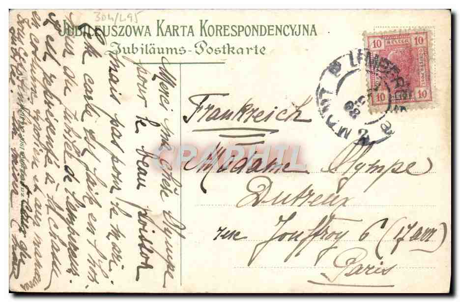 CPA 1848 1908 Francois Joseph — Verso
