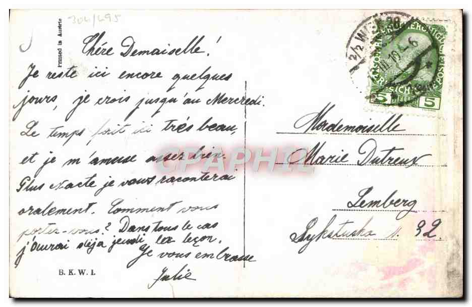 CPA Burgmeister Dr Karl Lueger  — Rückseite